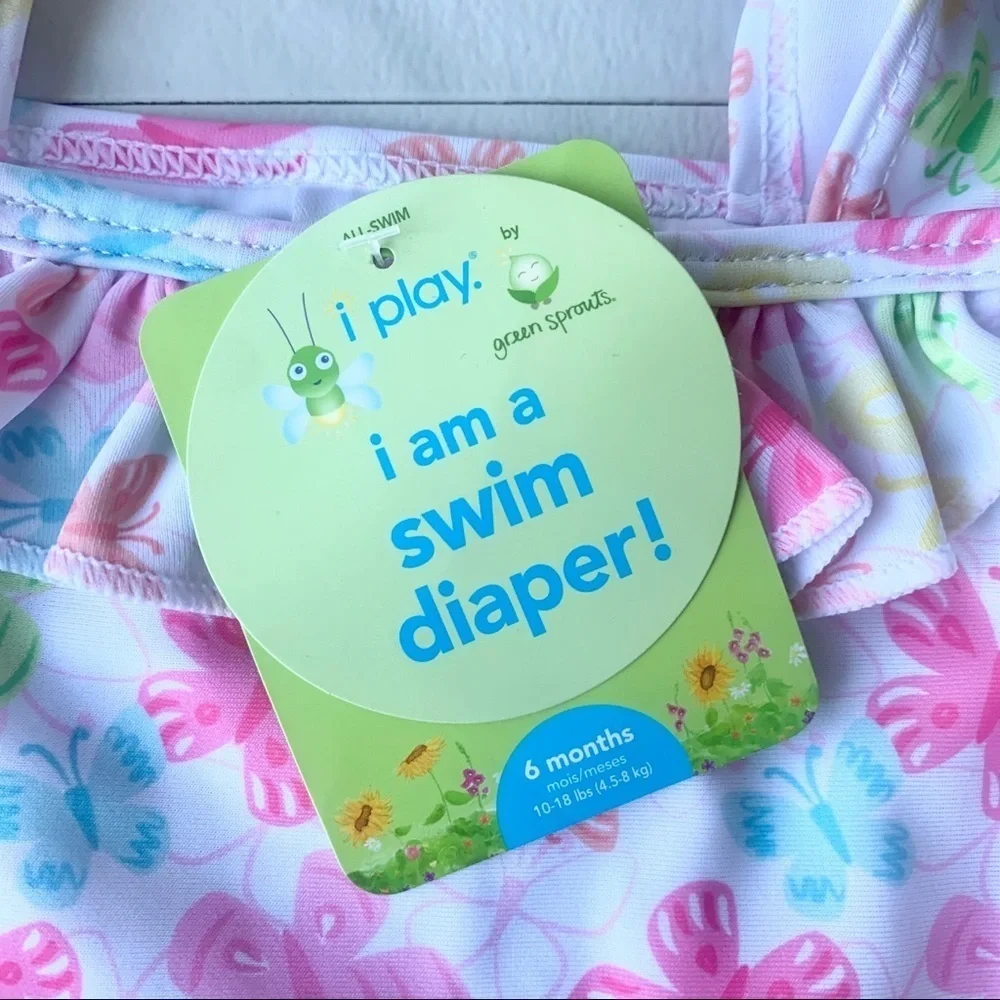 Green sprouts infant swim diaper suit floral 6 mo